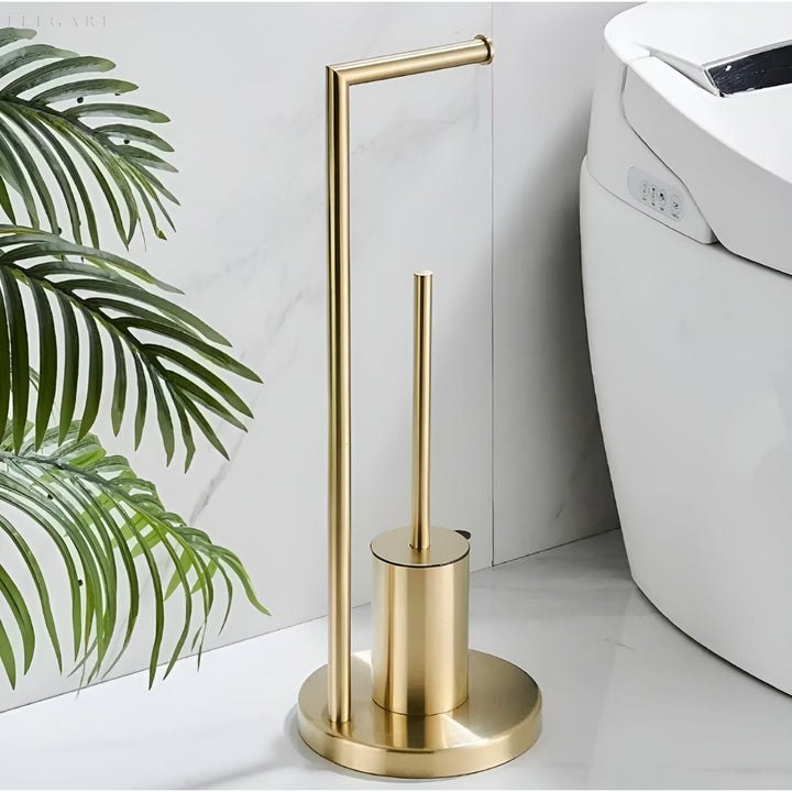 Supporto per Carta Igienica Funzionale con Spazzola Integrata – Design Salvaspazio per Bagni Moderni