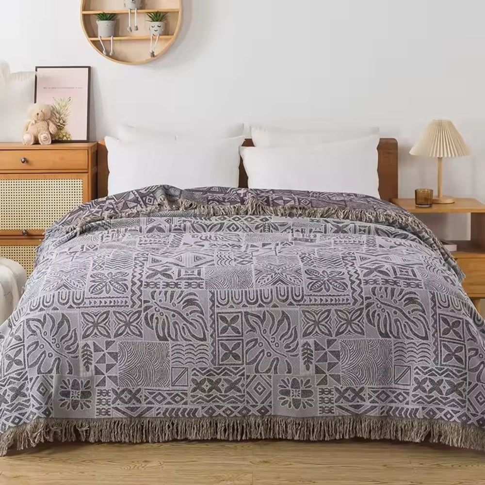 RomantikAura: Coperte in cotone con design floreale, leggero strato di mussola e morbida consistenza – per divano e soggiorno