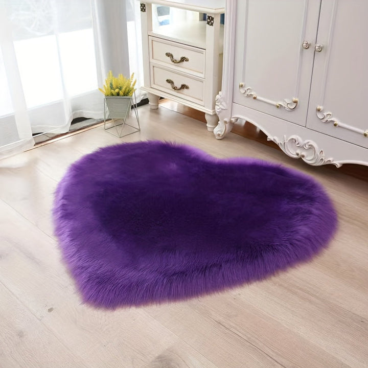 RomantikNest: Tappeto rosa soffice a forma di cuore – accogliente per camera da letto, soggiorno e decorazioni festive