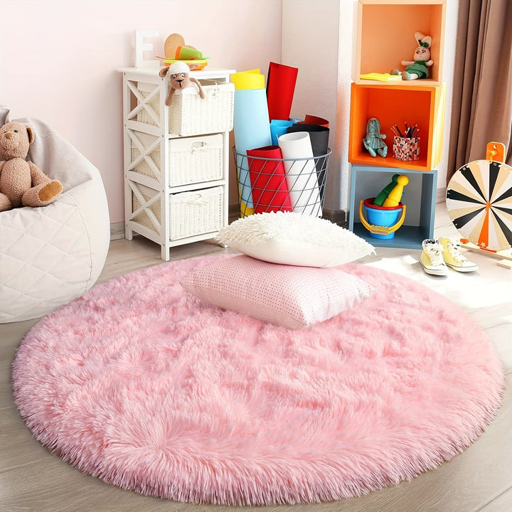 RoséTraum: Tappeto rotondo rosa morbido e soffice – decorativo per soggiorno, camera da letto e decorazioni natalizie