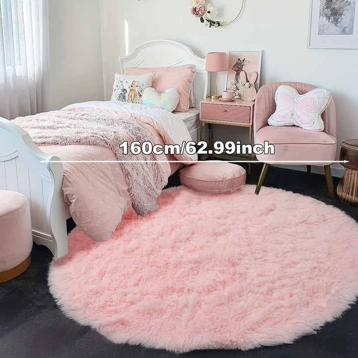 RoséTraum: Tappeto rotondo rosa morbido e soffice – decorativo per soggiorno, camera da letto e decorazioni natalizie