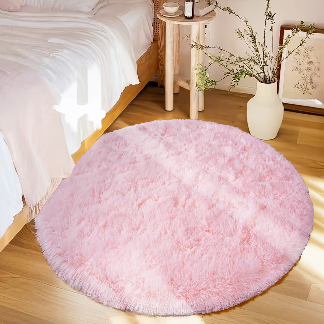 RoséTraum: Tappeto rotondo rosa morbido e soffice – decorativo per soggiorno, camera da letto e decorazioni natalizie