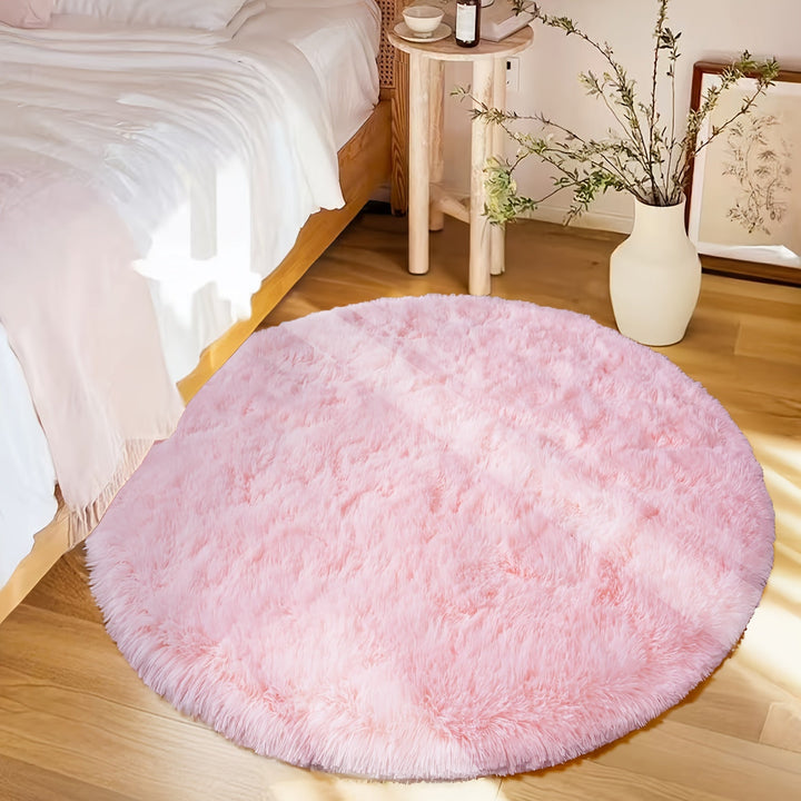 RoséTraum: Tappeto rotondo rosa morbido e soffice – decorativo per soggiorno, camera da letto e decorazioni natalizie