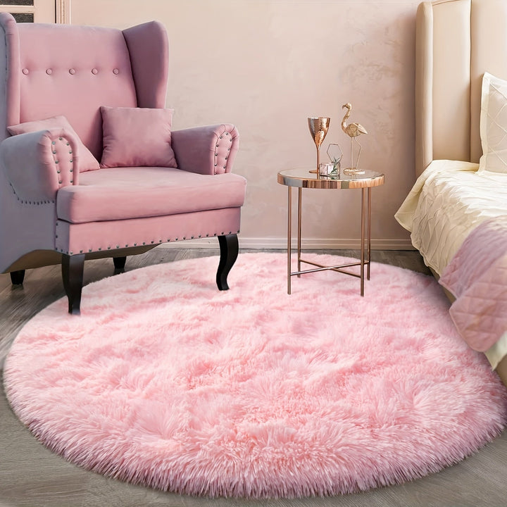 RoséTraum: Tappeto rotondo rosa morbido e soffice – decorativo per soggiorno, camera da letto e decorazioni natalizie
