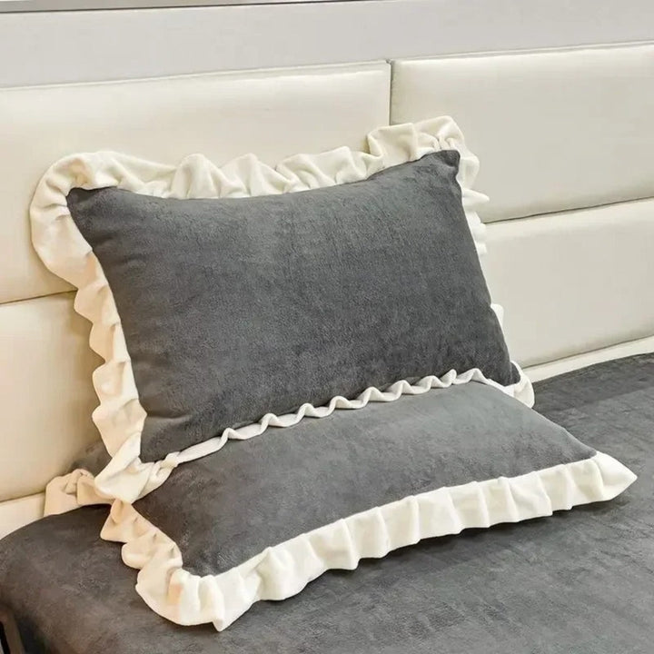 RüschenBlüte: Fodera per cuscino in pastello – romantica e confortevole per camera da letto e camera degli ospiti (1 pezzo)