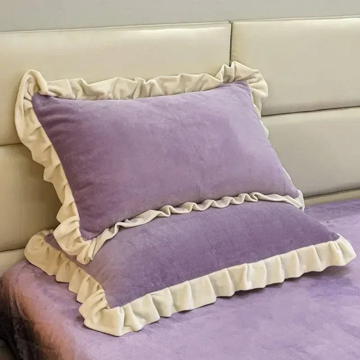 RüschenBlüte: Fodera per cuscino in pastello – romantica e confortevole per camera da letto e camera degli ospiti (1 pezzo)