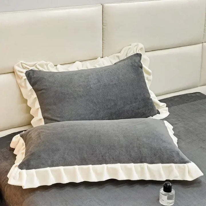 RüschenBlüte: Fodera per cuscino in pastello – romantica e confortevole per camera da letto e camera degli ospiti (1 pezzo)