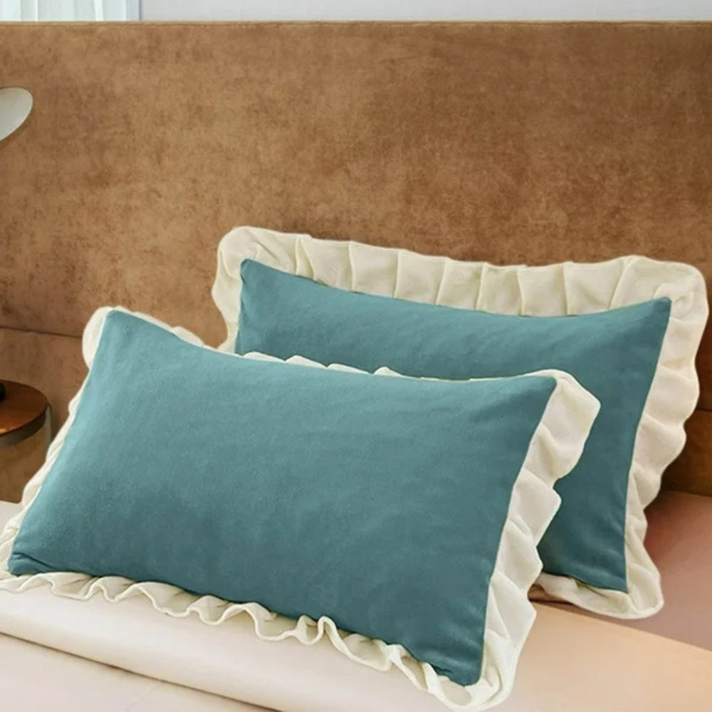 RüschenBlüte: Fodera per cuscino in pastello – romantica e confortevole per camera da letto e camera degli ospiti (1 pezzo)