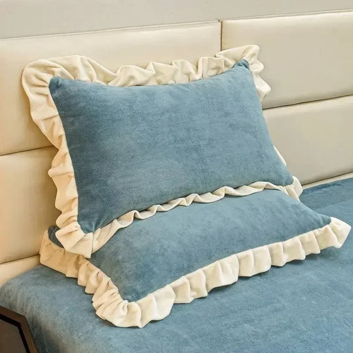 RüschenBlüte: Fodera per cuscino in pastello – romantica e confortevole per camera da letto e camera degli ospiti (1 pezzo)
