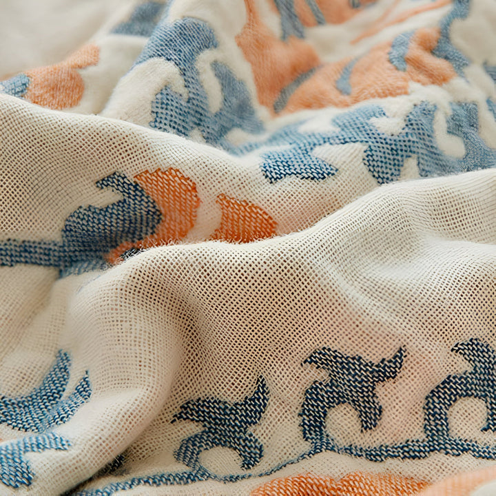 RusticaWebstuhl: Coperta decorativa in cotone con design floreale e charme rustico – per camera da letto e soggiorno