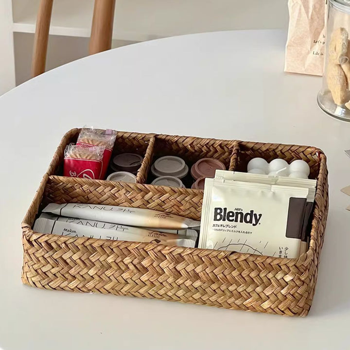RustikNest: Organizzatore di stoccaggio in rattan – decorativo, spazioso e ideale per spazi abitativi moderni e scandinavi