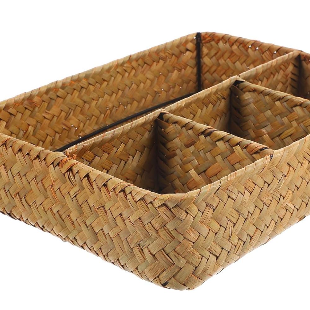 RustikNest: Organizzatore di stoccaggio in rattan – decorativo, spazioso e ideale per spazi abitativi moderni e scandinavi