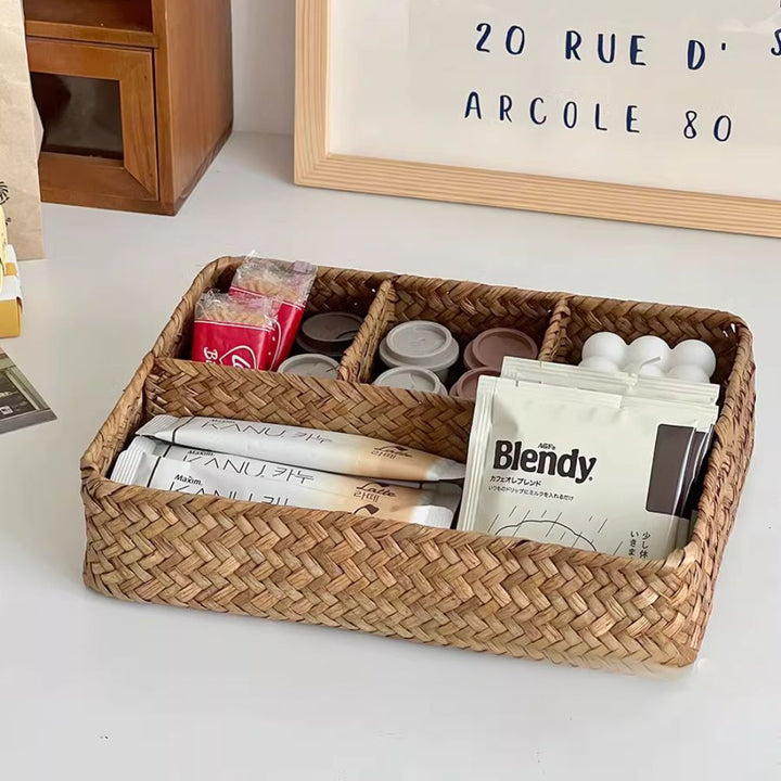 RustikNest: Organizzatore di stoccaggio in rattan – decorativo, spazioso e ideale per spazi abitativi moderni e scandinavi