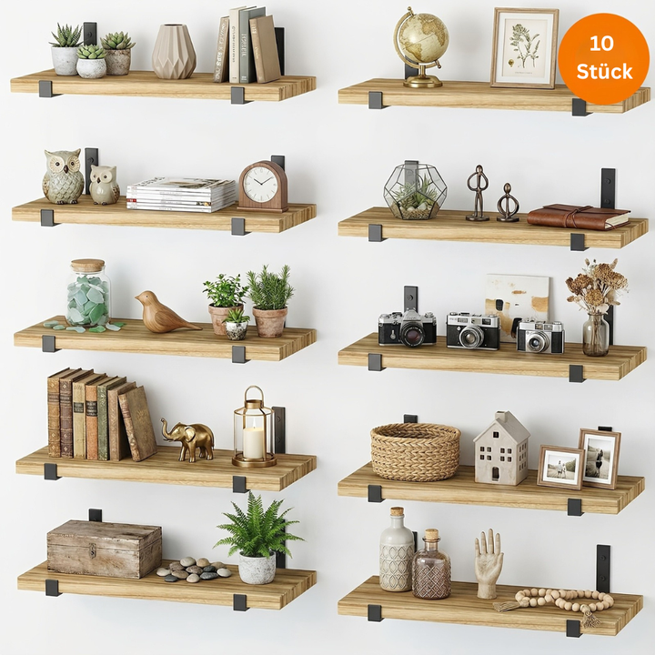 RustikTrend: Mensole decorative da parete – robuste, facili da mantenere e sospese con finitura in legno per corridoi e spazi abitativi