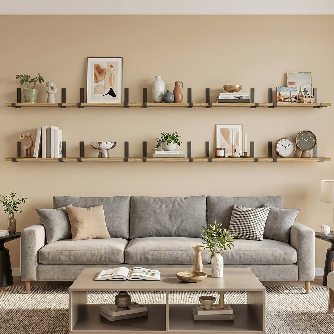 RustikTrend: Mensole decorative da parete – robuste, facili da mantenere e sospese con finitura in legno per corridoi e spazi abitativi