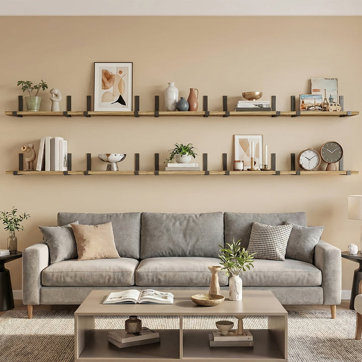 RustikTrend: Mensole decorative da parete – robuste, facili da mantenere e sospese con finitura in legno per corridoi e spazi abitativi