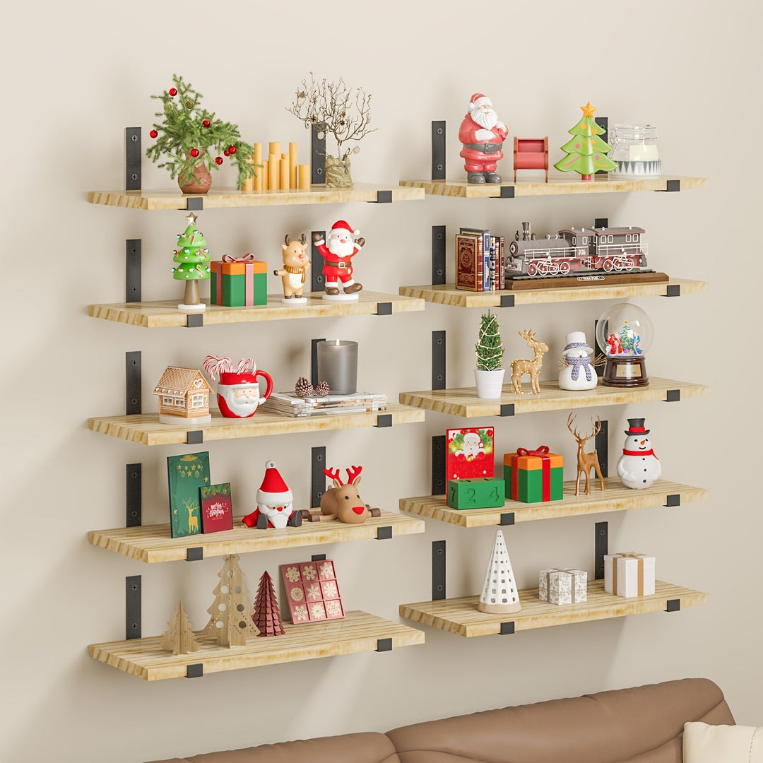 RustikTrend: Mensole decorative da parete – robuste, facili da mantenere e sospese con finitura in legno per corridoi e spazi abitativi