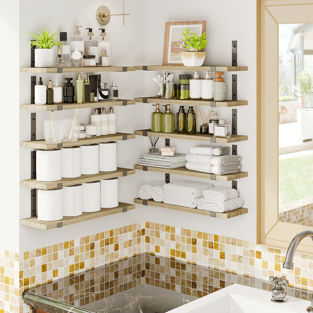 RustikTrend: Mensole decorative da parete – robuste, facili da mantenere e sospese con finitura in legno per corridoi e spazi abitativi