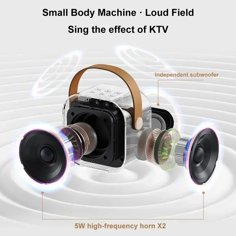 Macchina Karaoke Bluetooth Portatile con Microfoni Wireless - Regalo Divertente per Famiglie