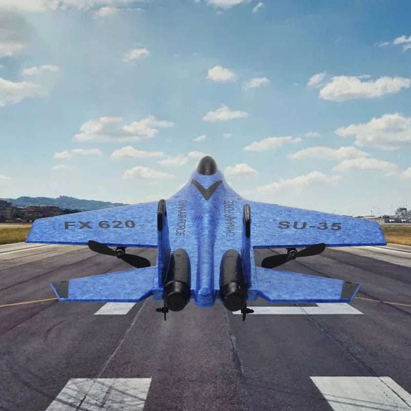 Aereo da Combattimento SU-35 con Controllo Remoto EPP - Aeronave Pianeggiante 2.4G per Bambini, Giocattolo Facile da Volare
