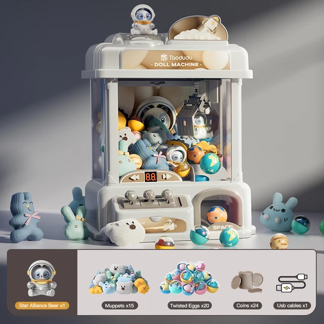 Macchina per Giocattoli Mini Operata da Monete per Bambini, Gioco Arcade con Premi di Peluche