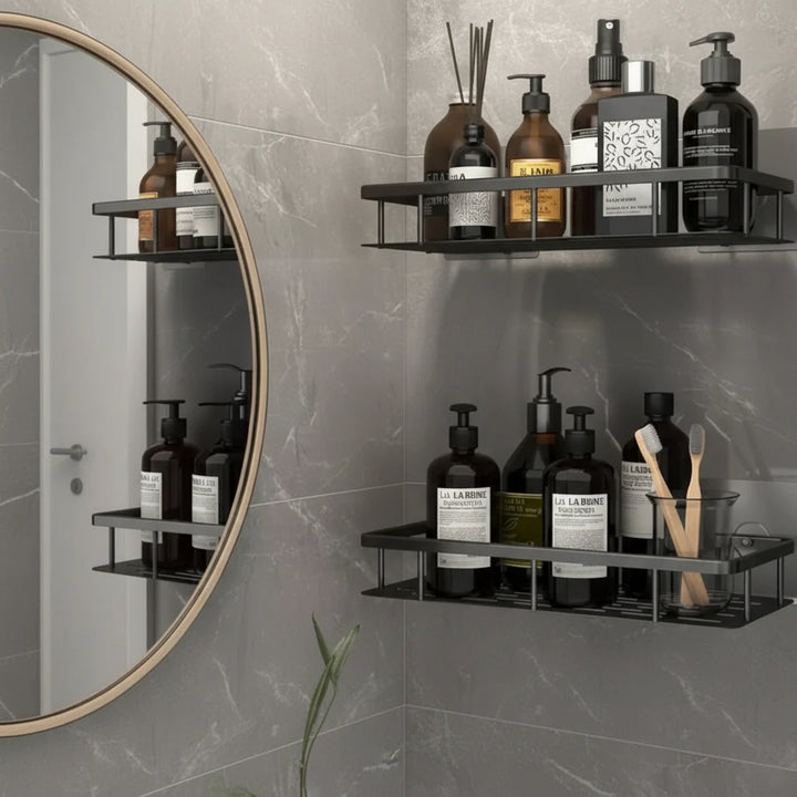 NORDICSHELF - Mensola Adesiva per il Bagno – Senza Trapano &amp; Elegante per Ogni Bagno