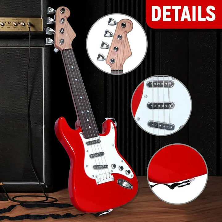 Chitarra Elettrica a 4 Corde per Bambini - Strumento Musicale Portatile, Regalo Perfetto per Giovani Musicisti