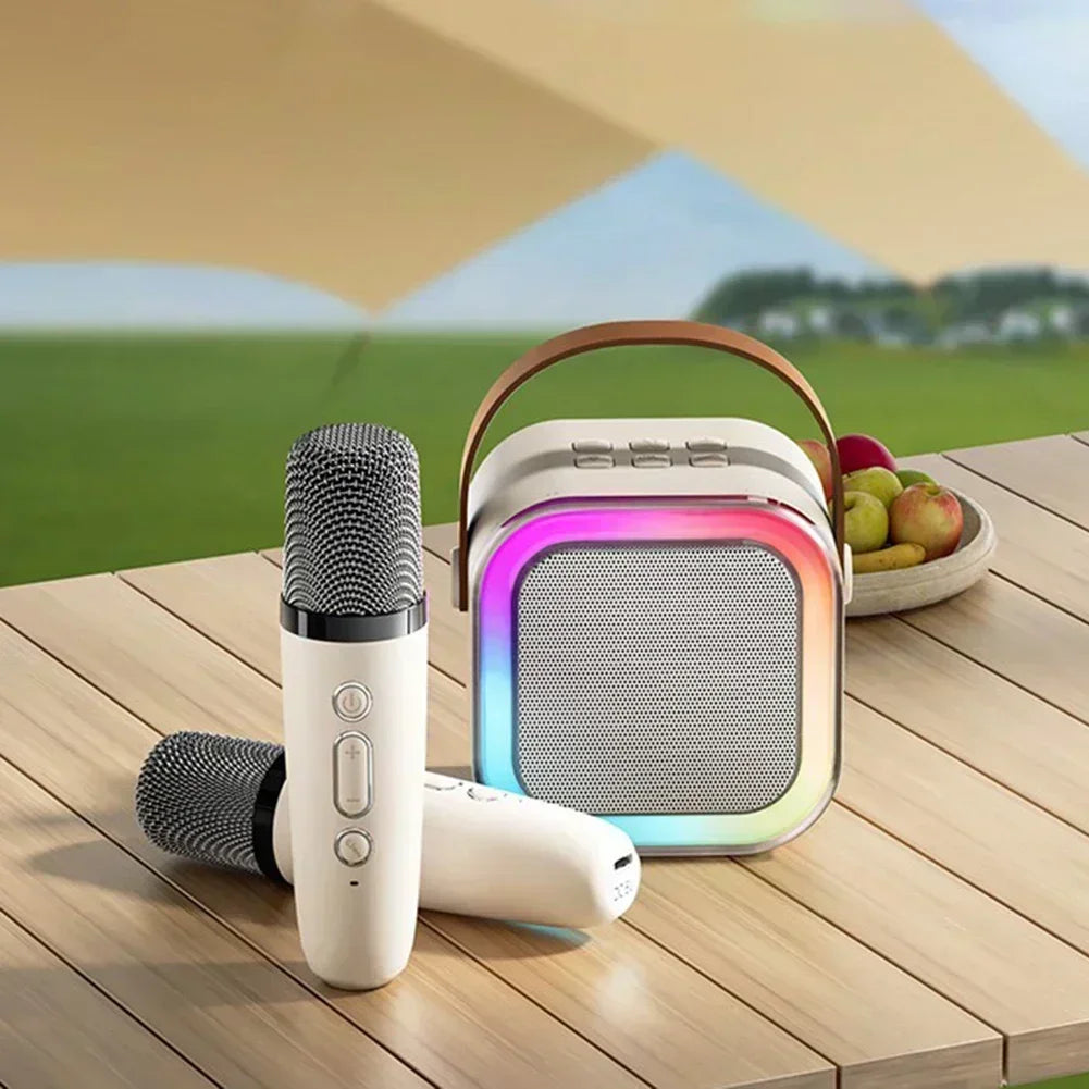 Macchina Karaoke Bluetooth Portatile con Microfoni Wireless - Regalo Divertente per Famiglie