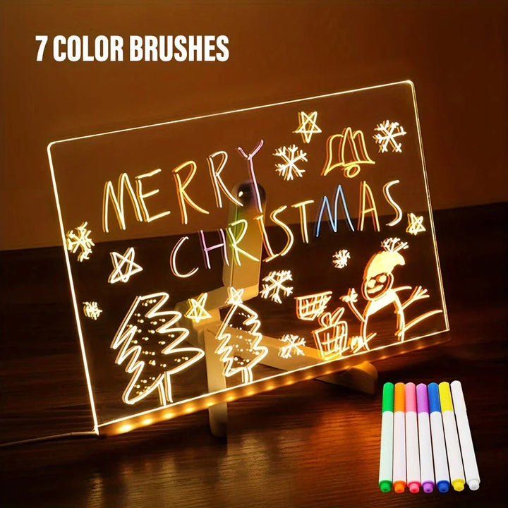 Pannello Messaggi Acrilico LED Luminoso - Tavolozza di Disegno Cancellabile USB per Bambini, Perfetto per Regali di Compleanno e Pubblicità in Bar