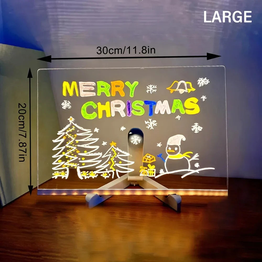 Pannello Messaggi Acrilico LED Luminoso - Tavolozza di Disegno Cancellabile USB per Bambini, Perfetto per Regali di Compleanno e Pubblicità in Bar