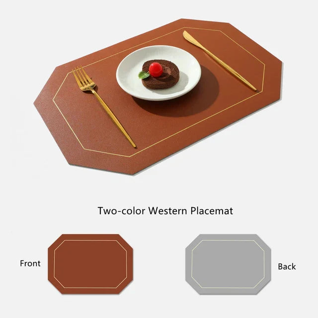 Set da tavola in pelle PU a doppio strato