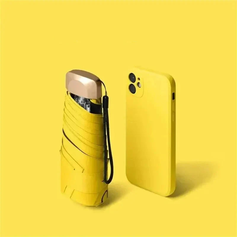 Mini Ombrello Zon Pocket Pioggia Ombrello - Vinile Pieghevole Protezione UV Parasole Capsule
