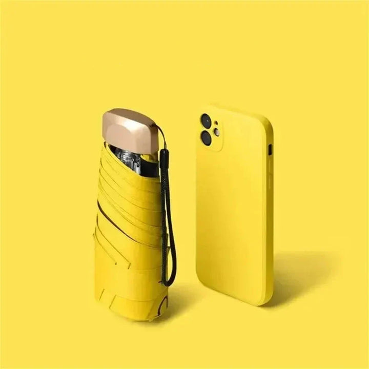 Mini Ombrello Zon Pocket Pioggia Ombrello - Vinile Pieghevole Protezione UV Parasole Capsule