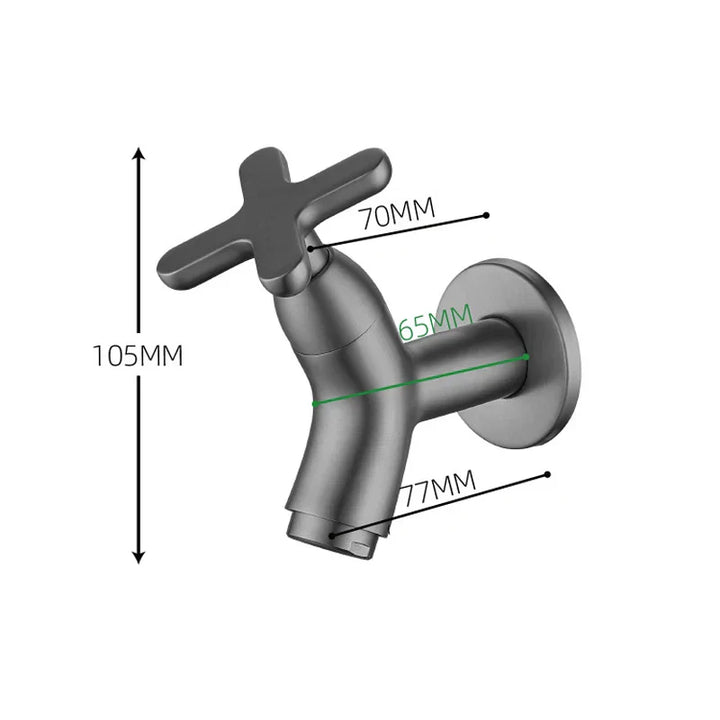 BrassFlow – Rubinetto per Acqua Fredda da Parete in Ottone Massiccio