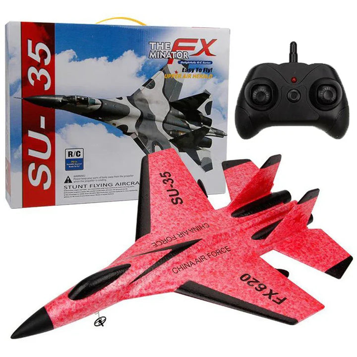 Aereo da Combattimento SU-35 con Controllo Remoto EPP - Aeronave Pianeggiante 2.4G per Bambini, Giocattolo Facile da Volare