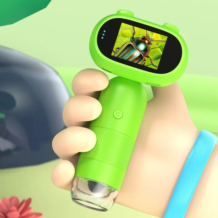 Microscopio Digitale Portatile per Bambini - Ingrossamento 1000x, Schermo IPS da 2"