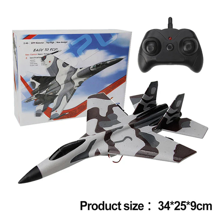 Aereo da Combattimento SU-35 con Controllo Remoto EPP - Aeronave Pianeggiante 2.4G per Bambini, Giocattolo Facile da Volare