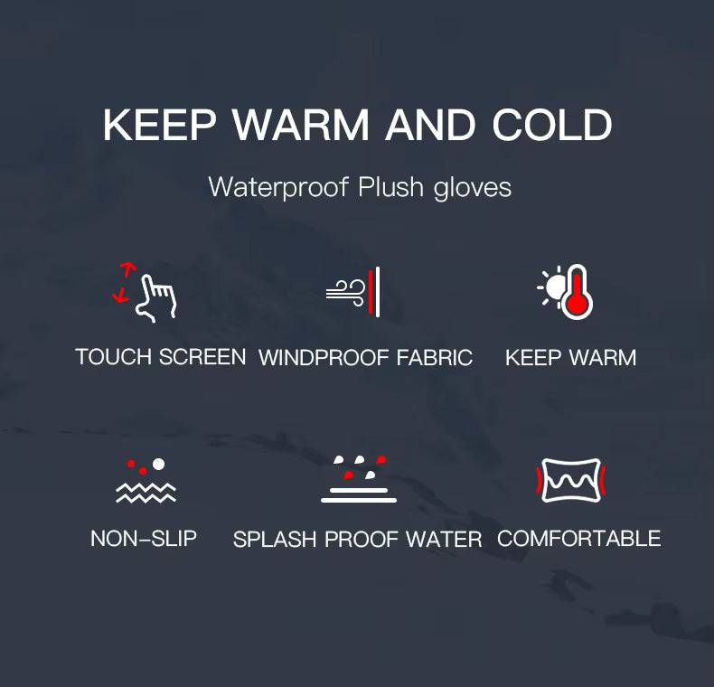 Guanti termici invernali con touchscreen – antivento e idrorepellenti, guanti unisex antiscivolo per ciclismo e clima freddo