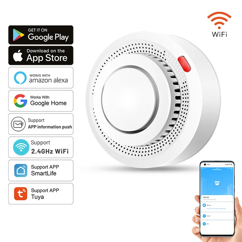Allarme Fumi e Fuoco Intelligente SafeSense WiFi (85dB)