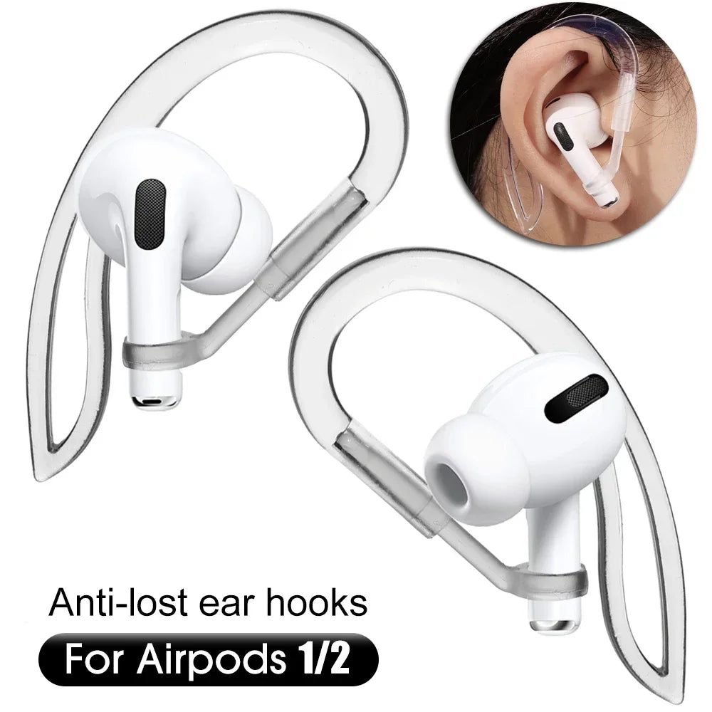 Ganci in silicone trasparente per AirPods, accessori sportivi regolabili antiscivolo