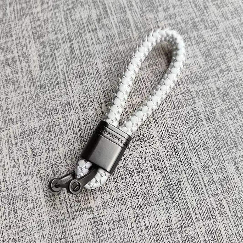 Portachiavi intrecciato con anello per chiavi dell&