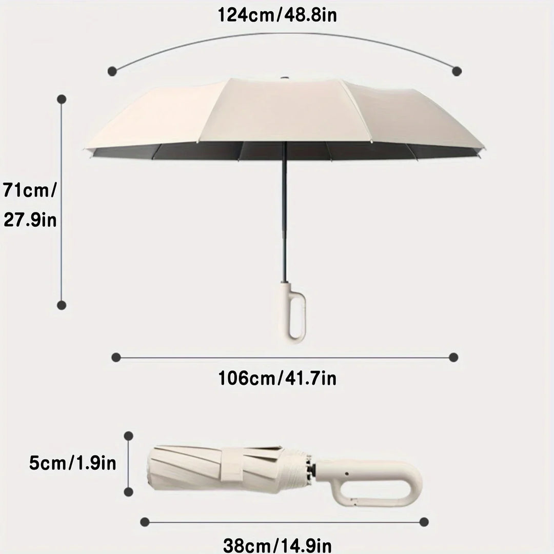 20 Stecche Ombrello Pieghevole Resistente al Vento di 105CM per Uomini, Manico Grande, Resistente all&