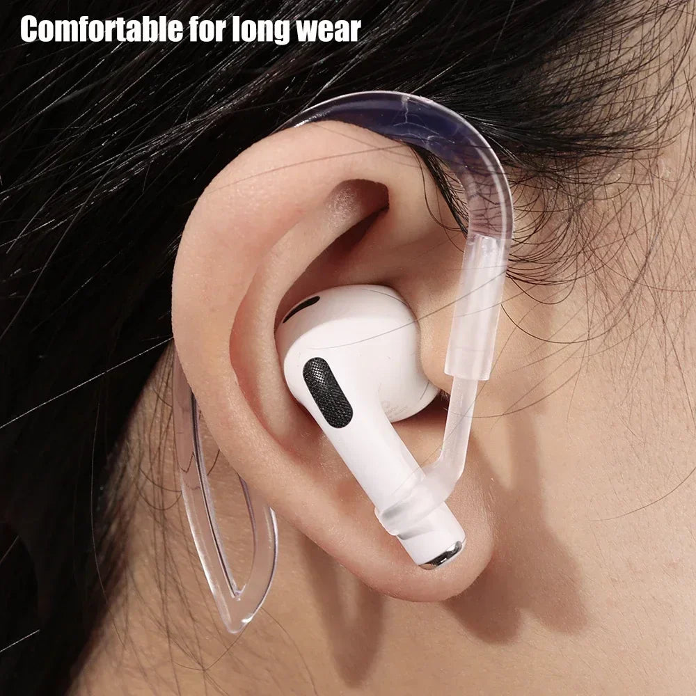 Ganci in silicone trasparente per AirPods, accessori sportivi regolabili antiscivolo