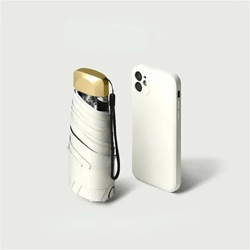 Mini Ombrello Zon Pocket Pioggia Ombrello - Vinile Pieghevole Protezione UV Parasole Capsule