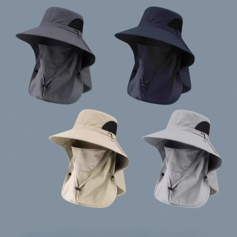 Cappello da Sole Esterno con Protezione UV e Visiera Larga e Falda per il Collo per Escursionismo, Pesca e Campeggio