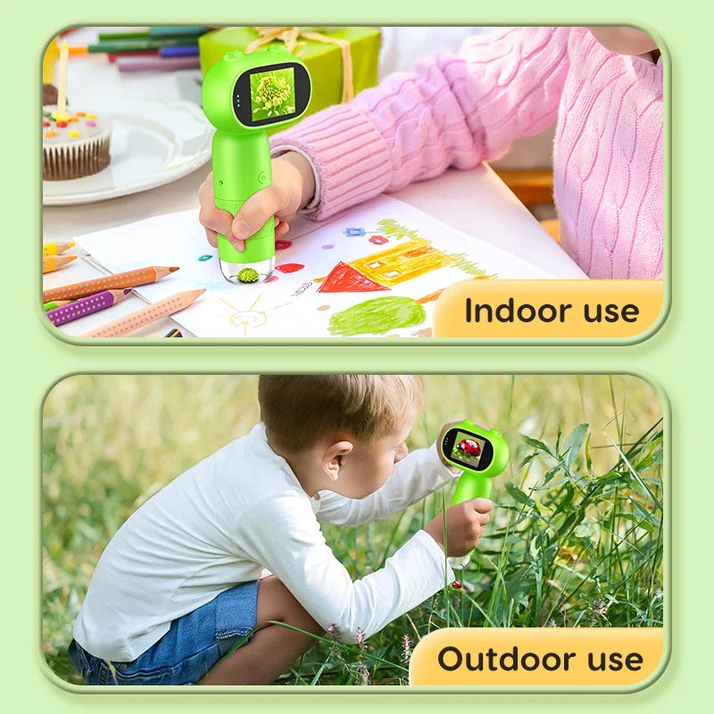 Microscopio Digitale Portatile per Bambini - Ingrossamento 1000x, Schermo IPS da 2"