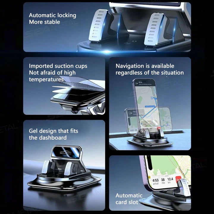 Supporto per Telefono Auto Rotazione 360 Gradi Supporto per Cruscotto Antiscivolo in Silicone Testa di Navigazione Adattamento Universale Tendenza Autunno 2026