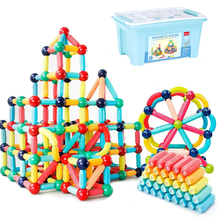 Set di Blocchi Magnetici per Bambini - Giocattolo Educativo Montessori per Bambini, Regalo Creativo per Costruzioni