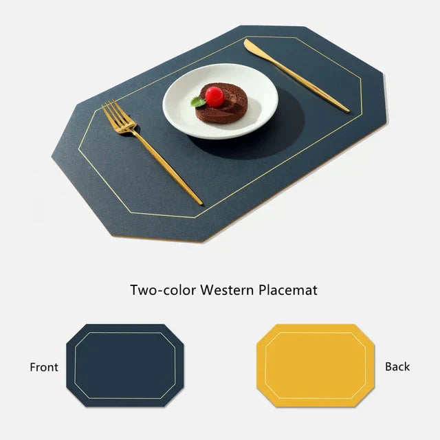 Set da tavola in pelle PU a doppio strato