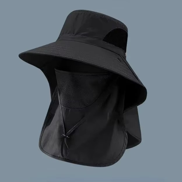 Cappello da Sole Esterno con Protezione UV e Visiera Larga e Falda per il Collo per Escursionismo, Pesca e Campeggio